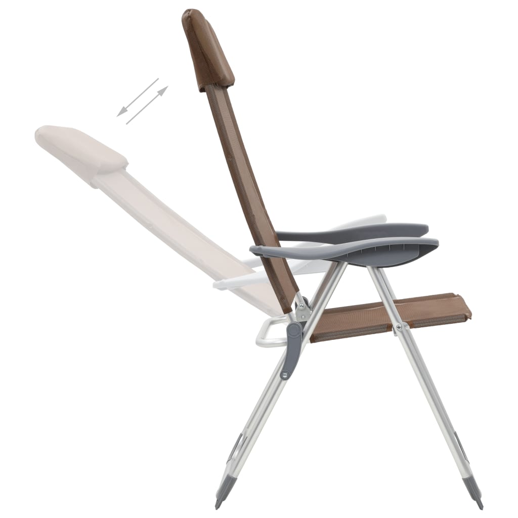 Klappbare Campingstühle 2 Stk. Grau Aluminium