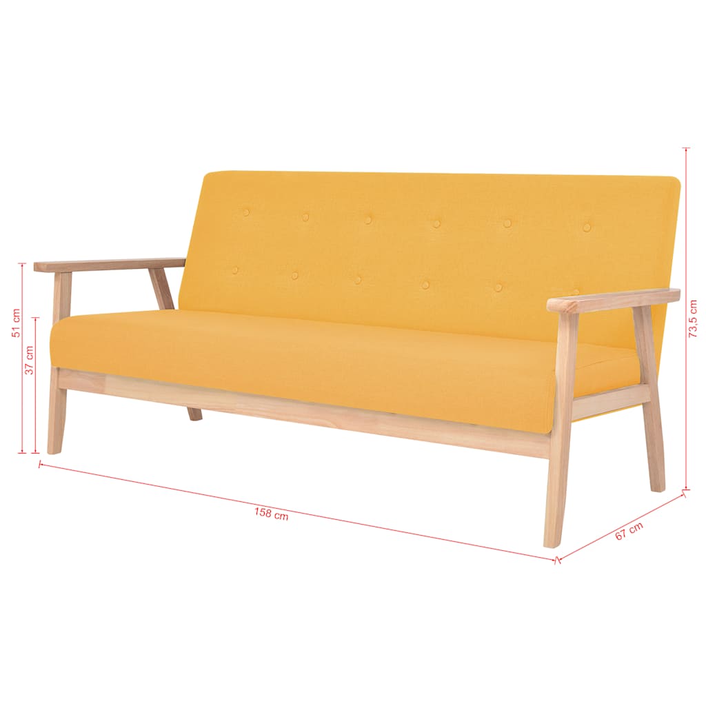 2-Sitzer-Sofa Stoff Hellgrau