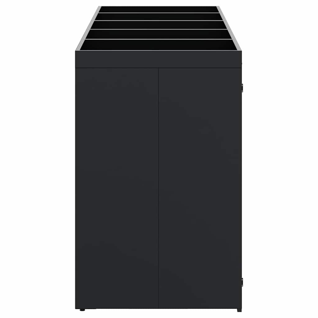 Mülltonnenbox für 2 Tonnen Schwarz 138x79x117 cm Stahl