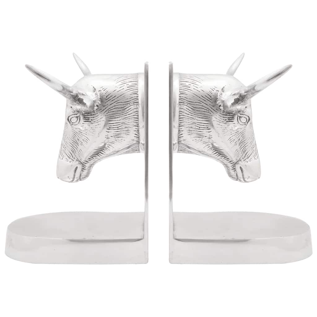 Buchstützen 2 pcs Silber 12 x 9 x 19 cm Aluminium