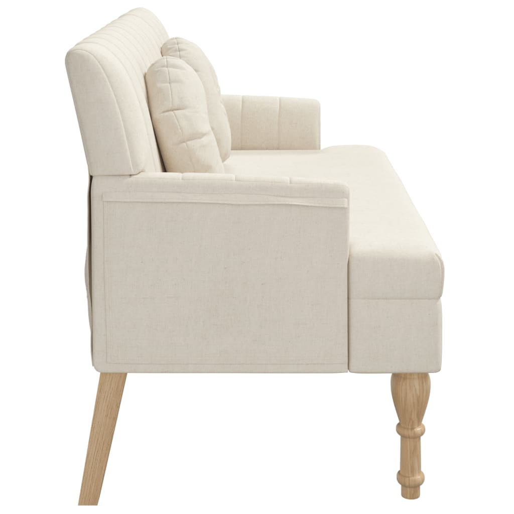 Sitzbank mit Kissen Dunkelgrau 113x64,5x75,5 cm Stoff