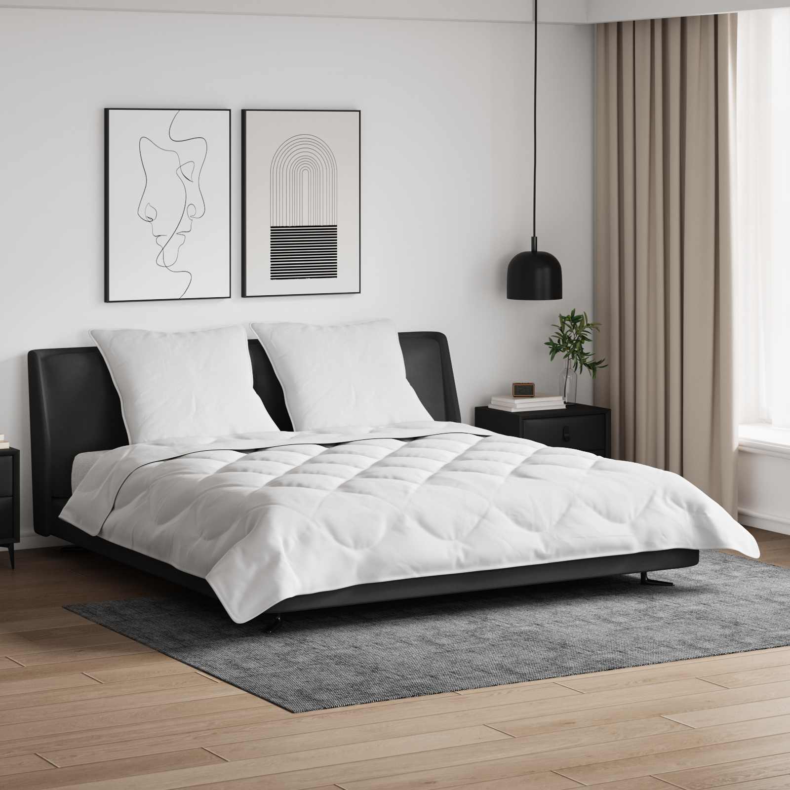 Sommerdecke mit Kissen 3 pcs Weiß Mikrofaser