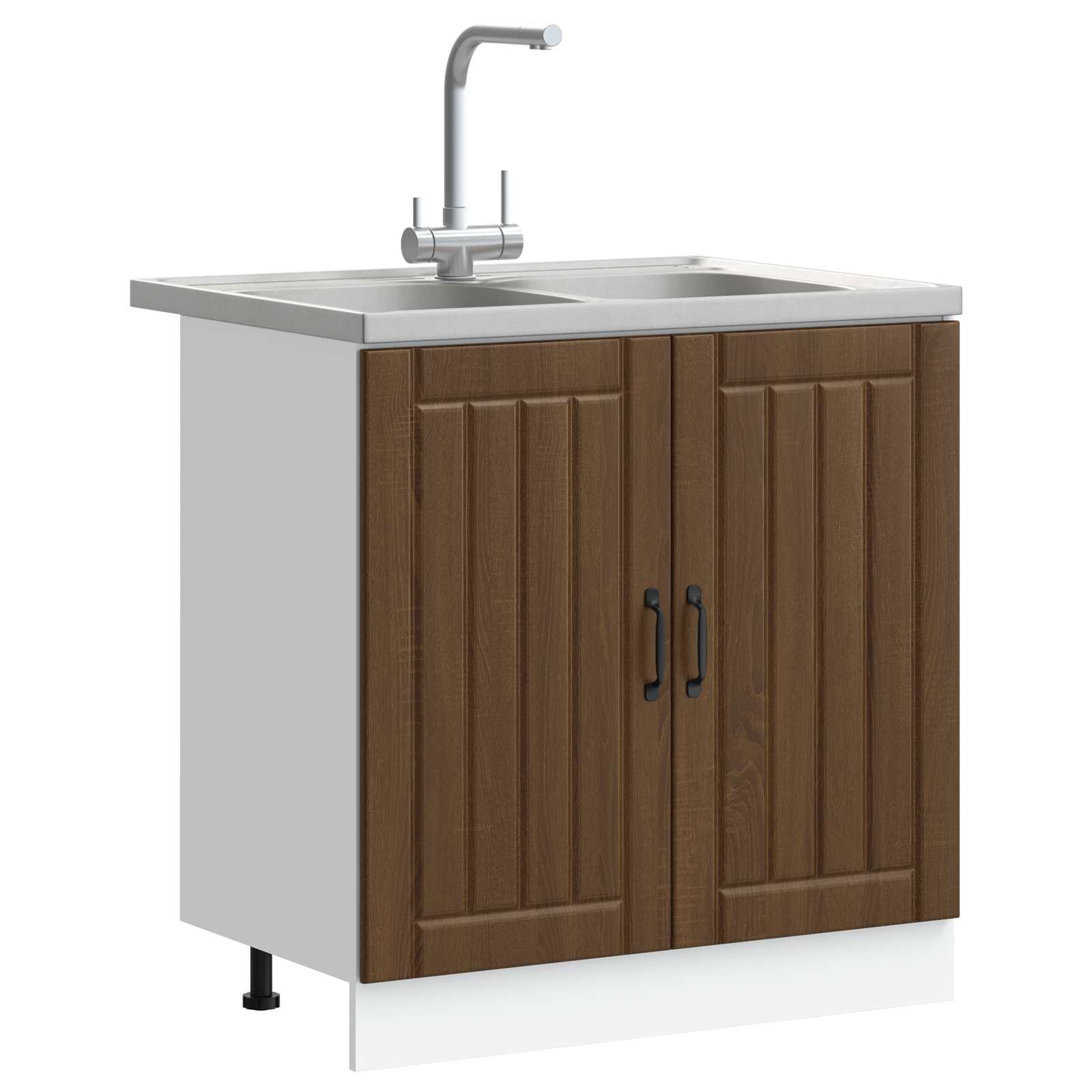 Waschbecken-Unterschrank mit Tür Lucca 2 pcs Weiß Holzwerkstoff