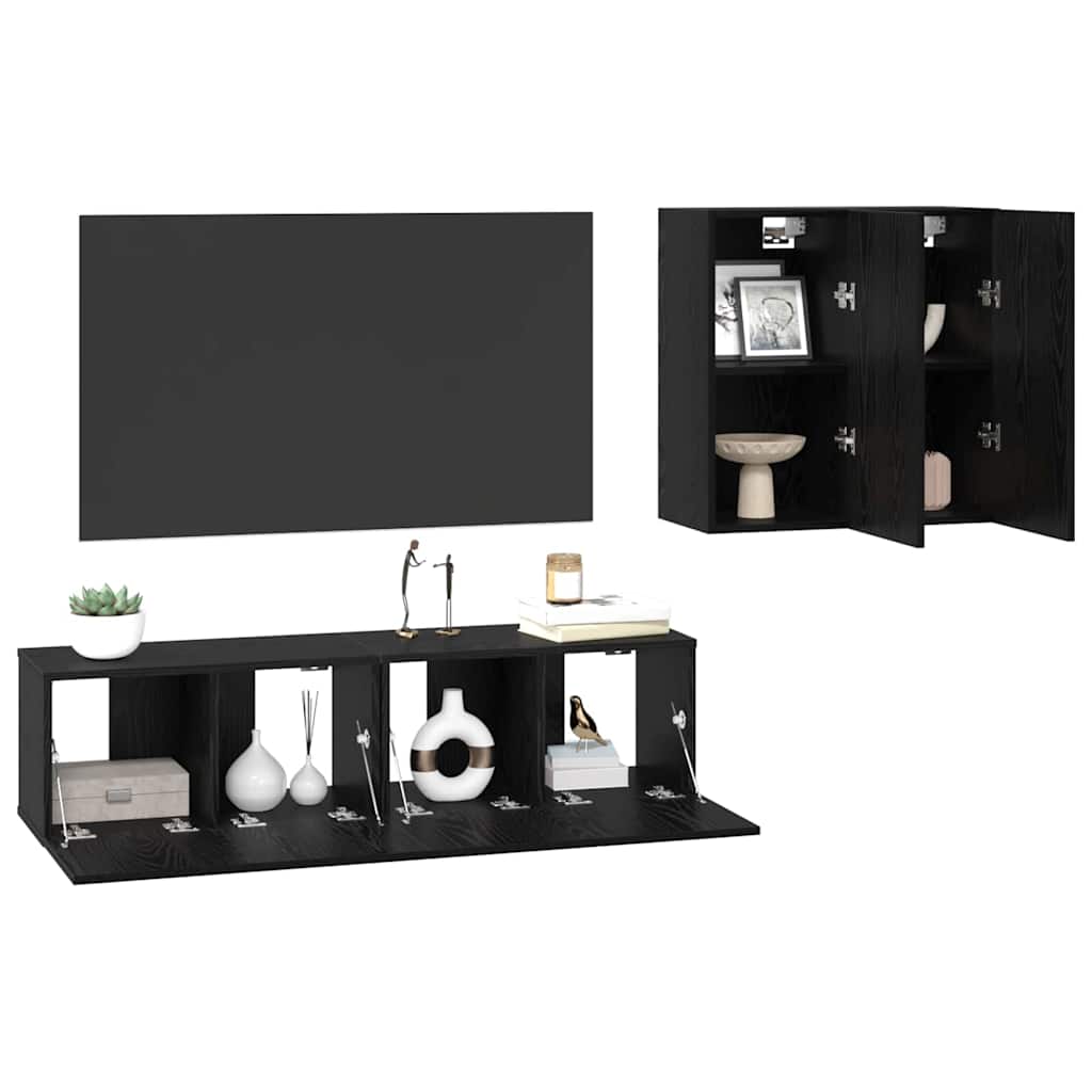 4-tlg. TV-Schrank-Set Weiß Holzwerkstoff