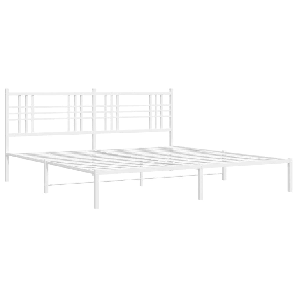 Bettgestell mit Kopf- und Fußteil Metall Schwarz 90x200 cm