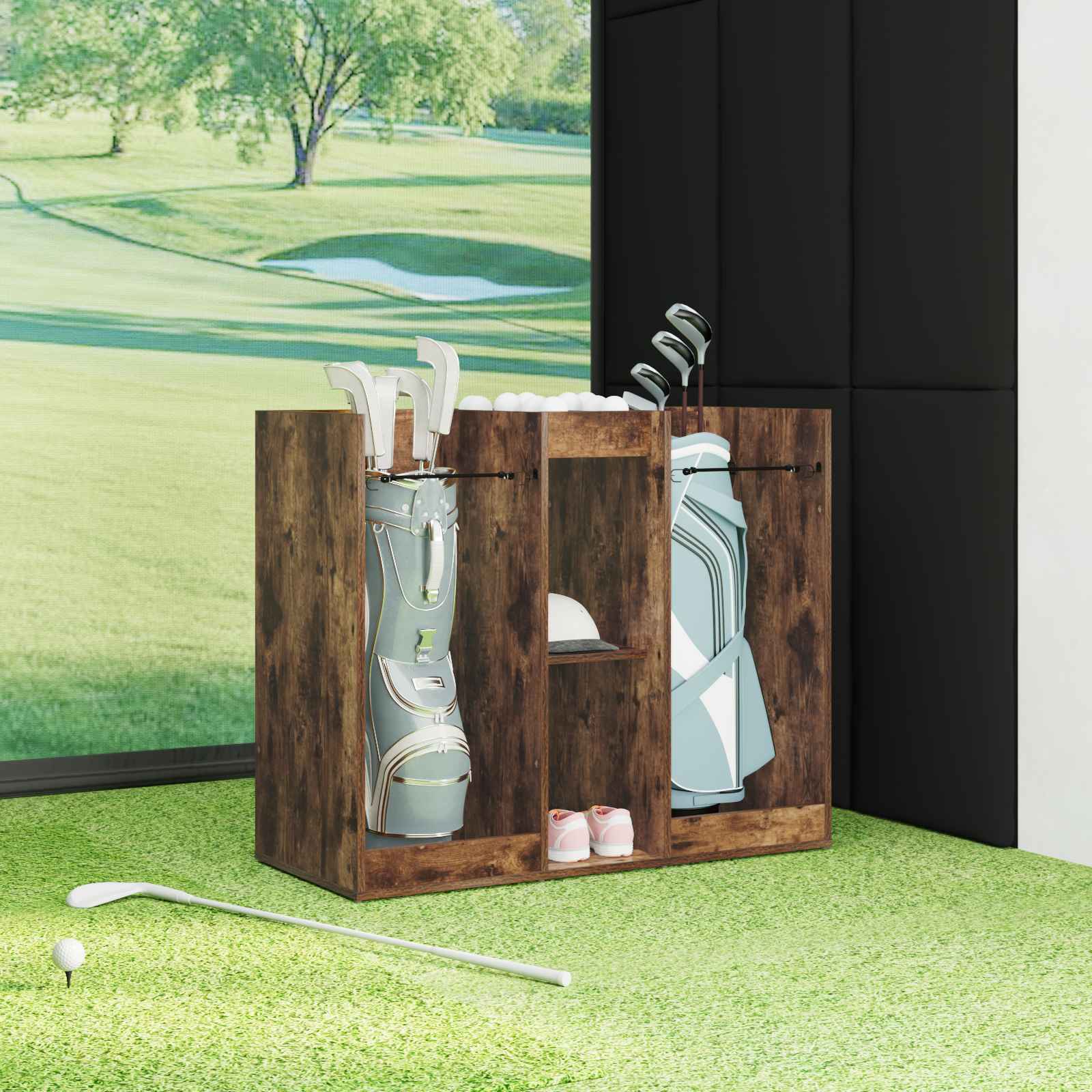 Golf Schrank Mit Rad Uni Weiß 65 x 45 x 98 cm