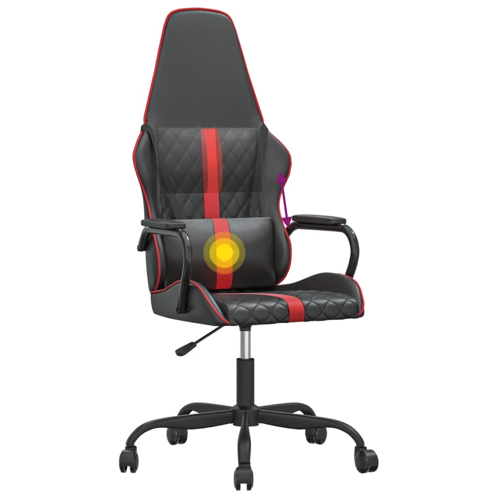 Gaming-Stuhl mit Massagefunktion Gold und Schwarz Kunstleder