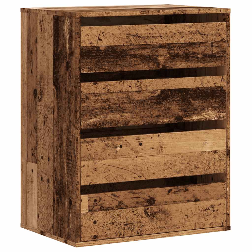 Schubladenschrank Schwarz Eichen-Optik 41 x 40 x 58 cm