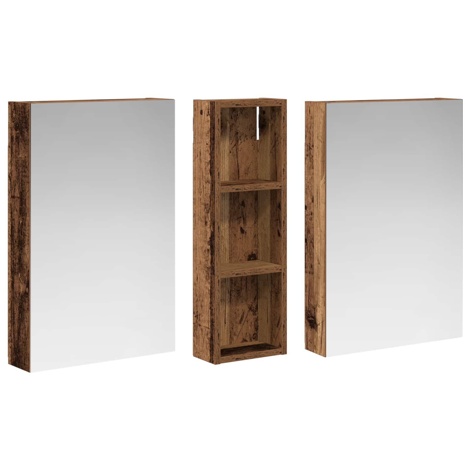 Badezimmerschrank-Set 3 pcs 80 x 10,5 x 50 cm Holzwerkstoff