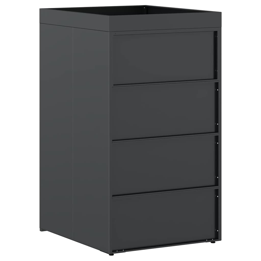 Mülltonnenbox für 2 Tonnen Schwarz 138x79x117 cm Stahl