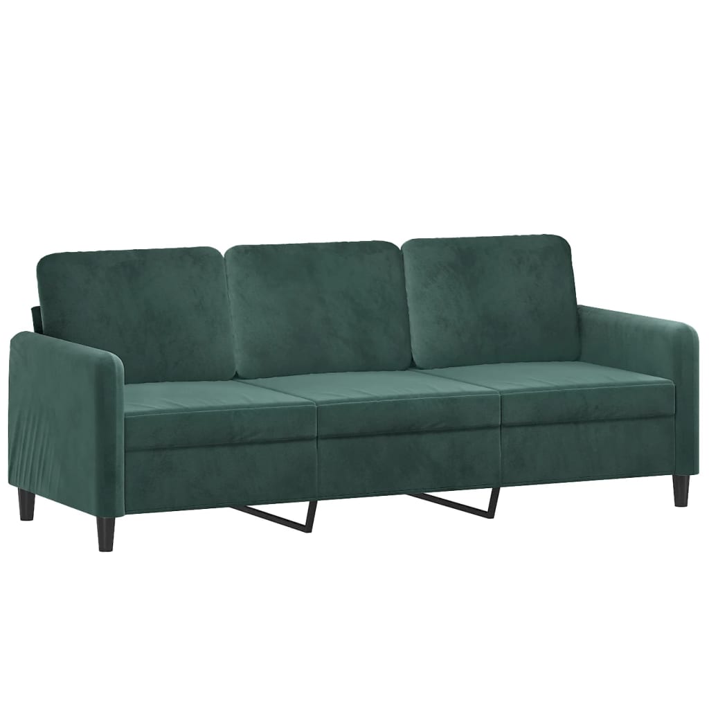 3-Sitzer-Sofa mit Hocker Rosa 180 cm Samt