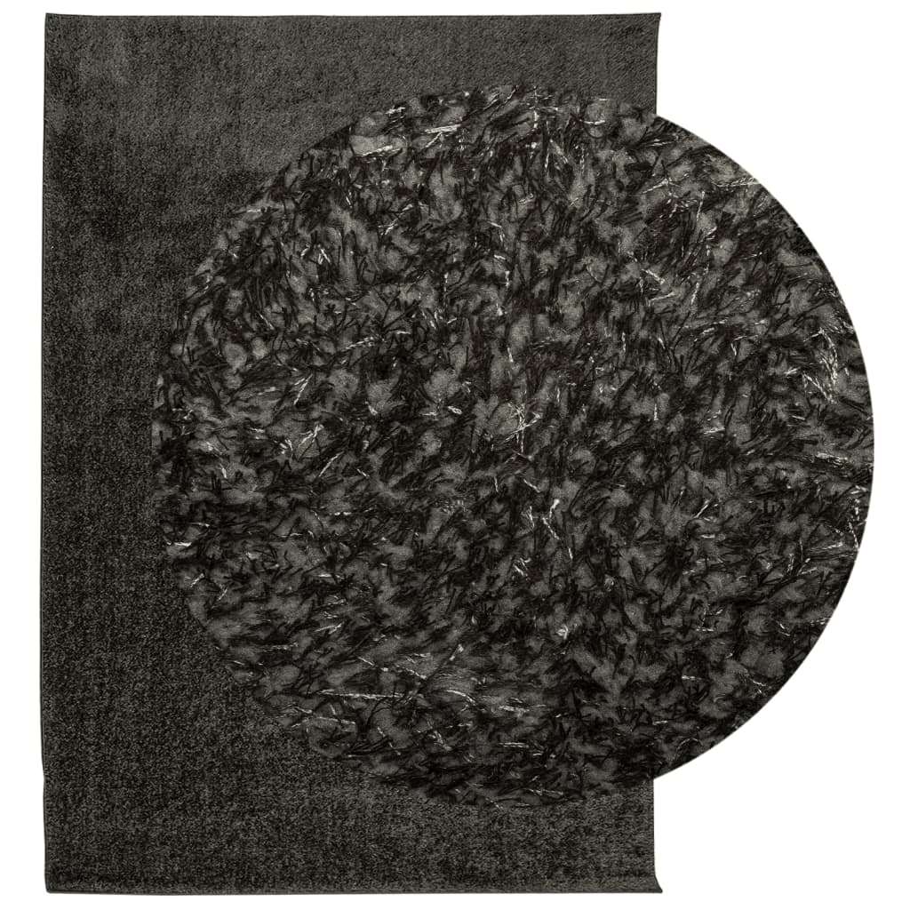 Teppich ISTAN Hochflor Glänzend Anthrazit 100x200 cm