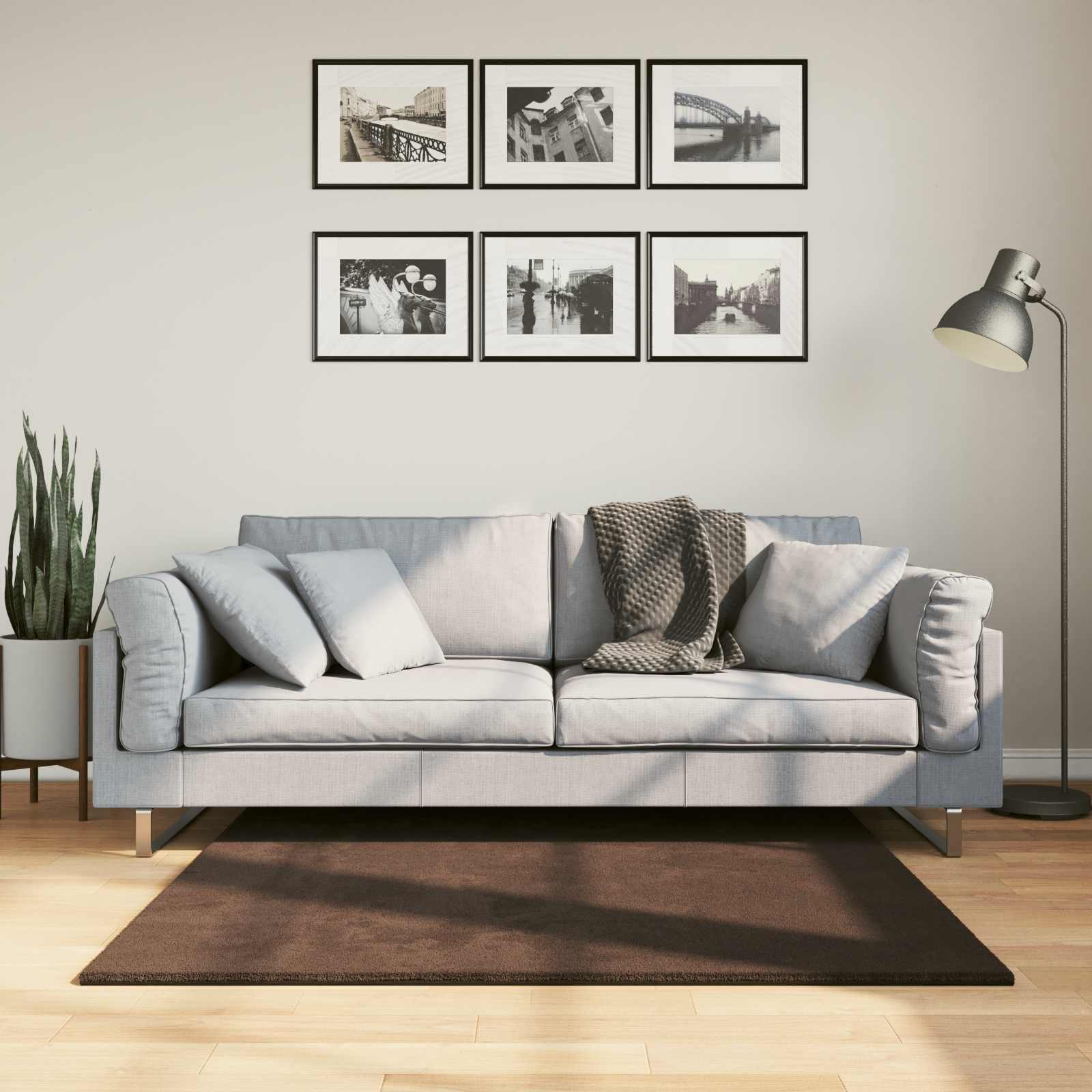 Teppich HUARTE Kurzflor Weich und Waschbar Anthrazit 60x110 cm