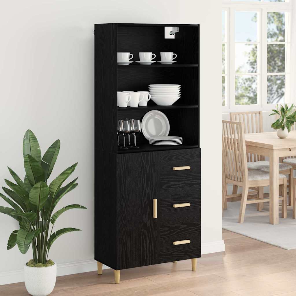 Highboard Altholz 69,5 x 32,5 x 180 cm Holzwerkstoff