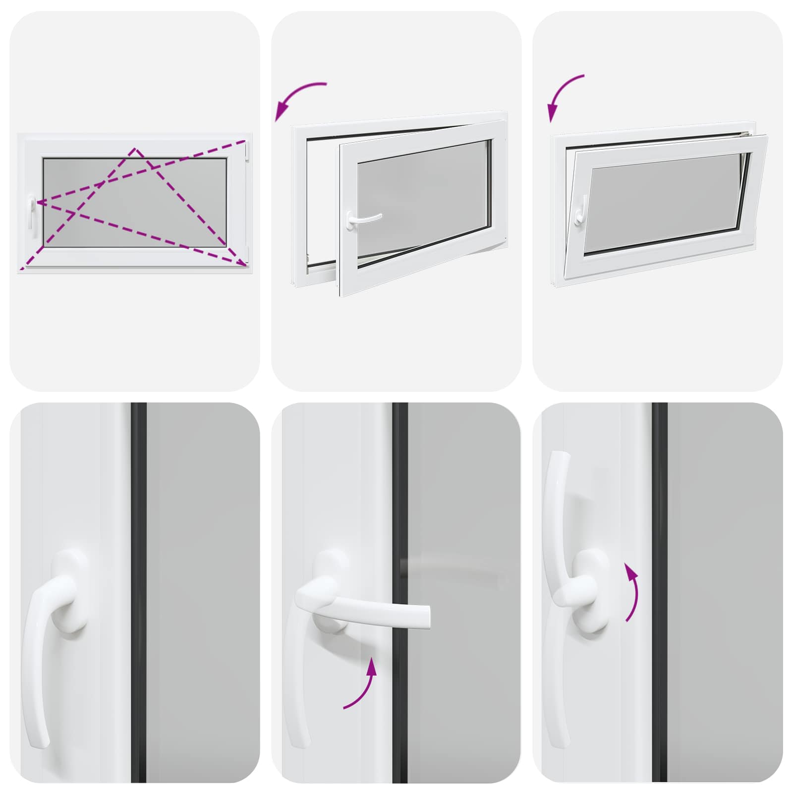 Kellerfenster RISOR 50 x 50 cm PVC und Glas Weiß