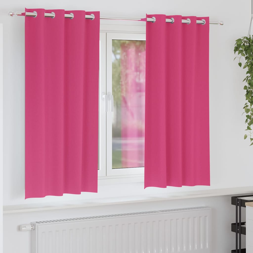 Verdunkelungs-Vorhänge mit Ringen 2 pcs Beige 140 x 140 cm