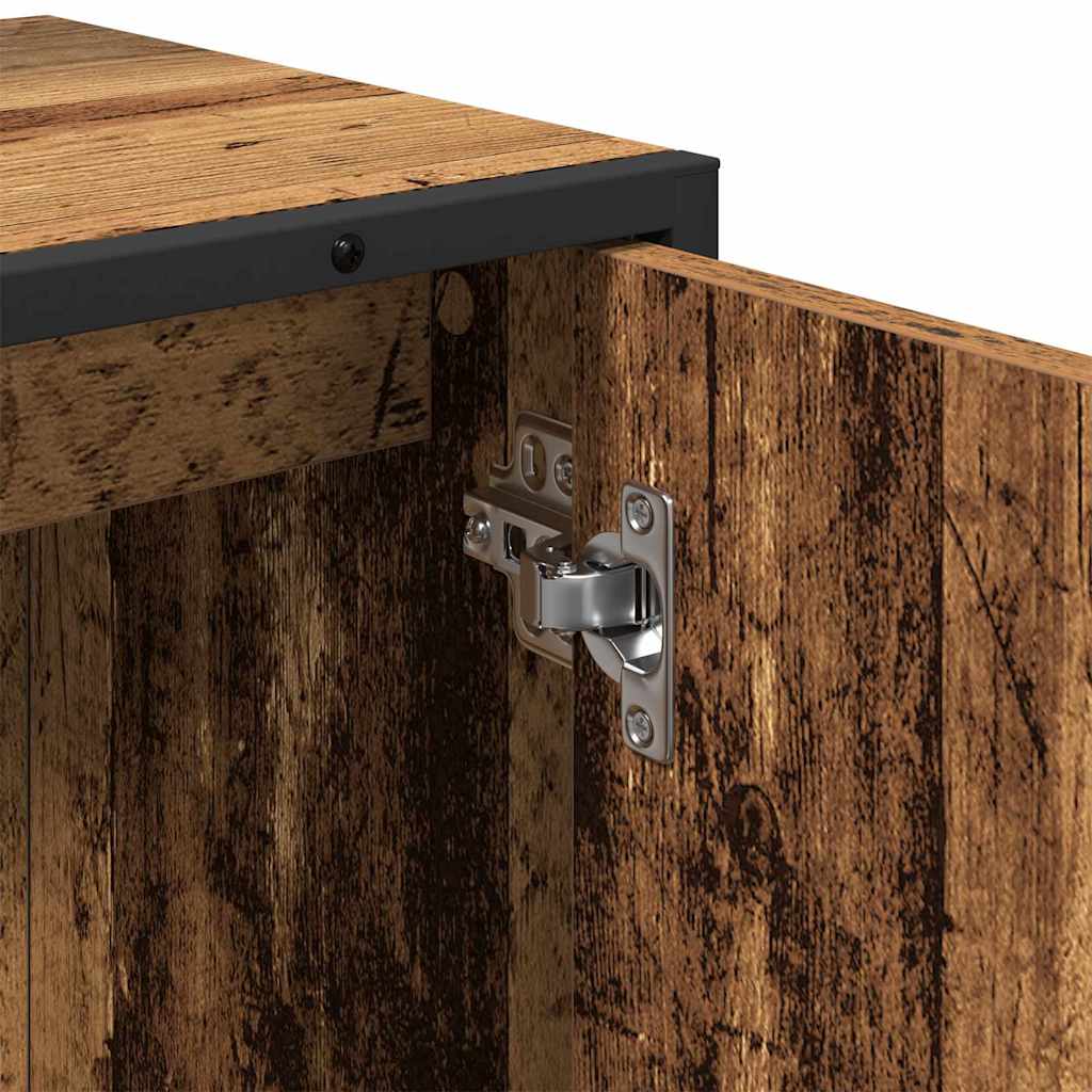 2-tlg. Badmöbel-Set Räuchereiche Holzwerkstoff