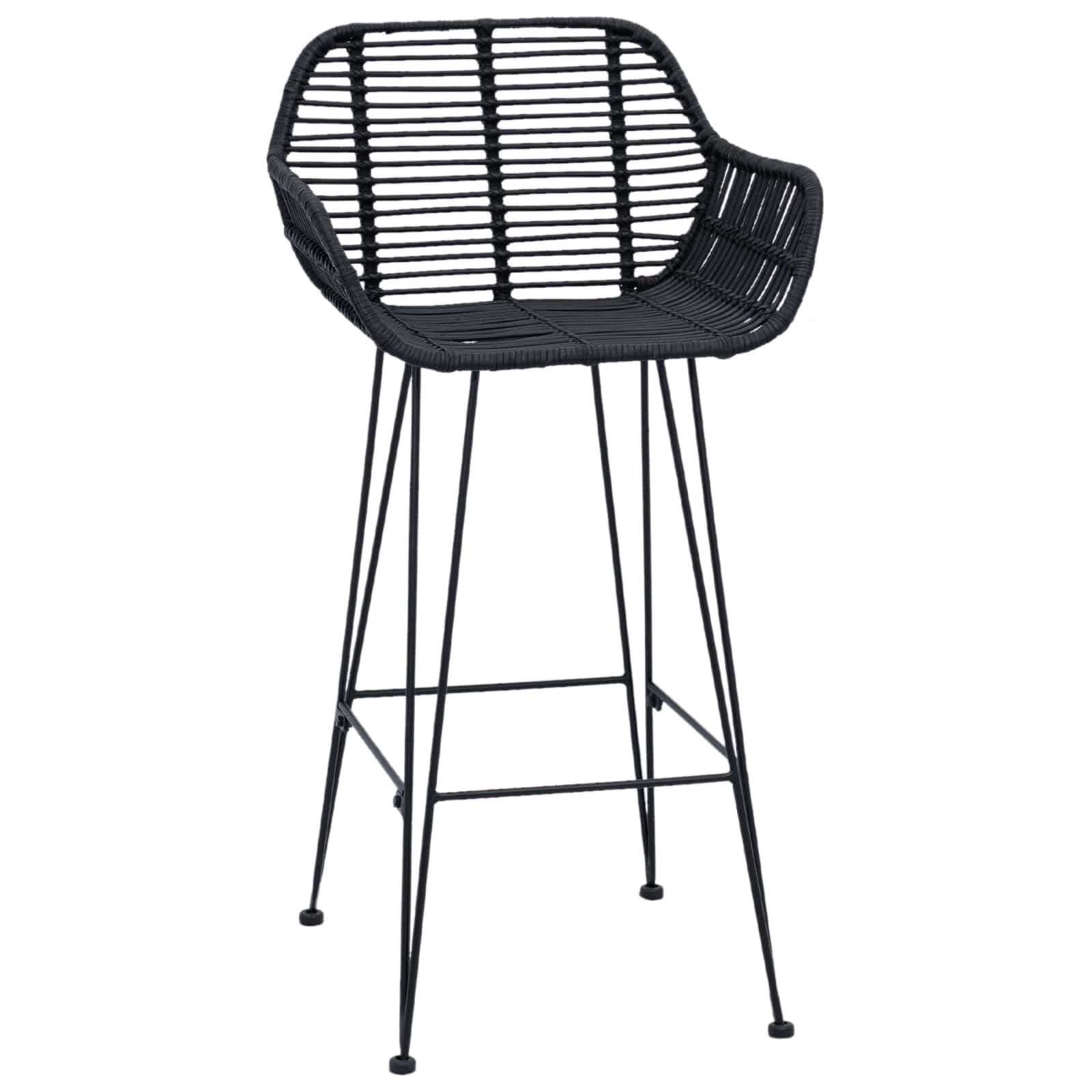 Barstuhl 2 pcs 55 x 52 x 92 cm Rattan und Eisen
