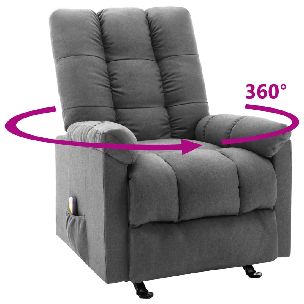 Massagesessel Hellgrau Stoff