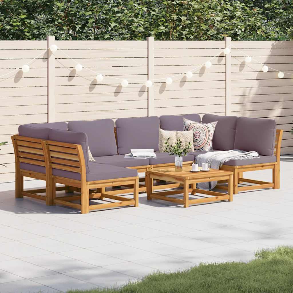 4-tlg. Garten-Lounge-Set mit Kissen Massivholz Akazie