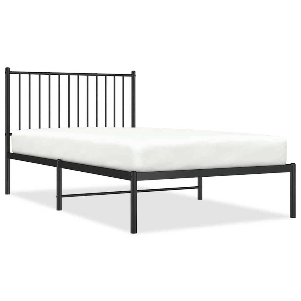 Bettgestell Metall Schwarz 75x190 cm