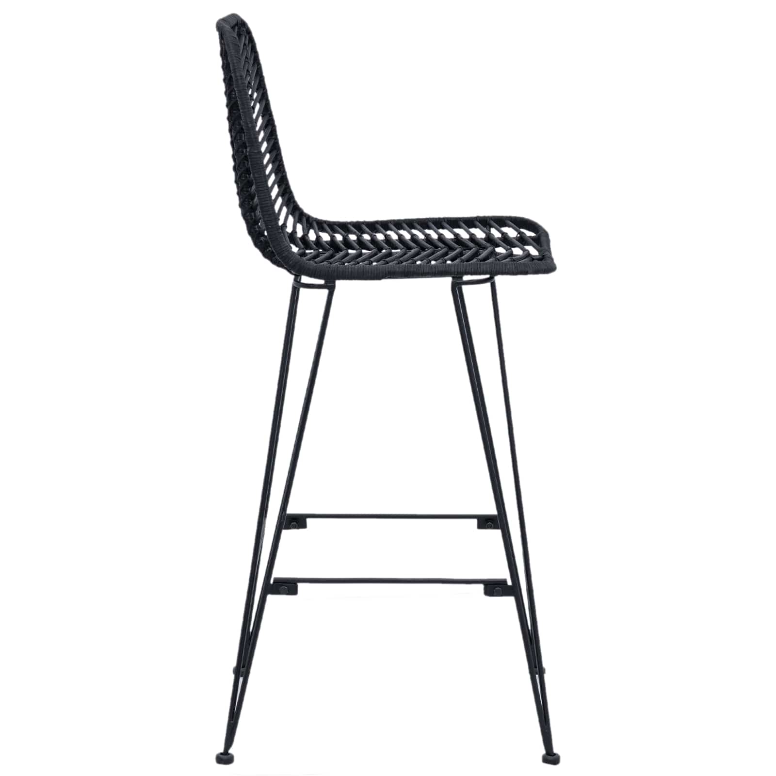 Barstuhl 2 pcs 44,5 x 54,5 x 97,5 cm Rattan und Eisen