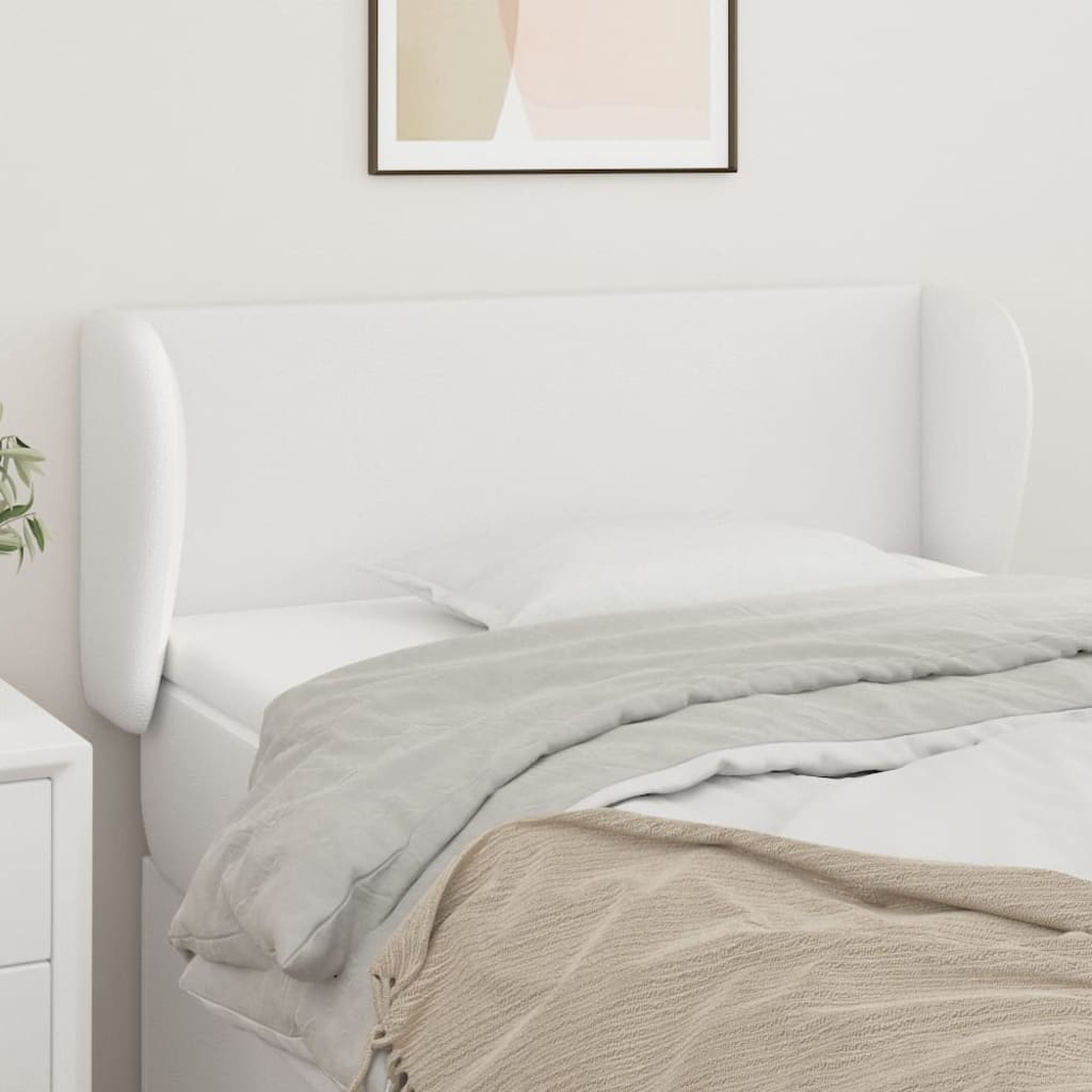 Kopfteil mit Ohren Creme 83x23x78/88 cm Kunstleder