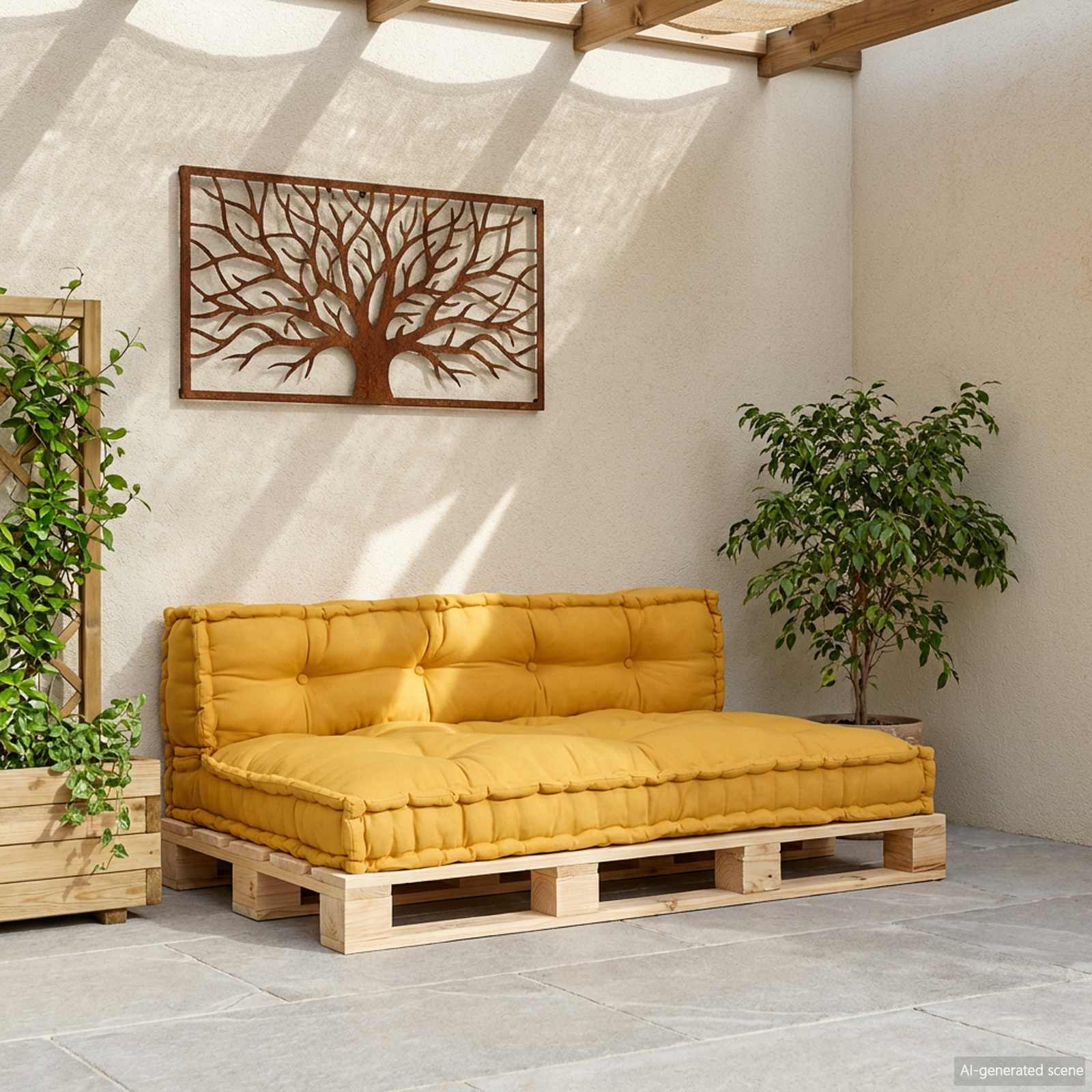 Palettensofa-Auflage Mehrfarbig Stoff Patchwork