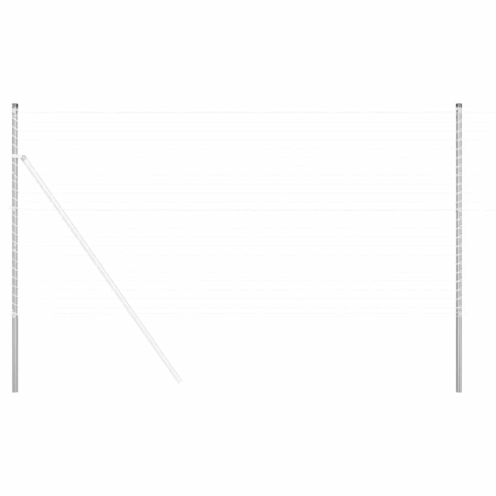 Zaunpfosten 2 pcs Grün 50 cm Pulverbeschichteter Stahl