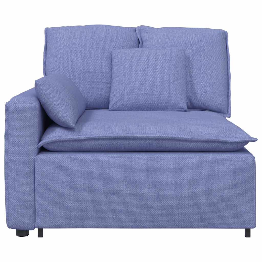 Modulares Sofa Endmodul mit Armlehne Kissen Hellgrau 100 cm