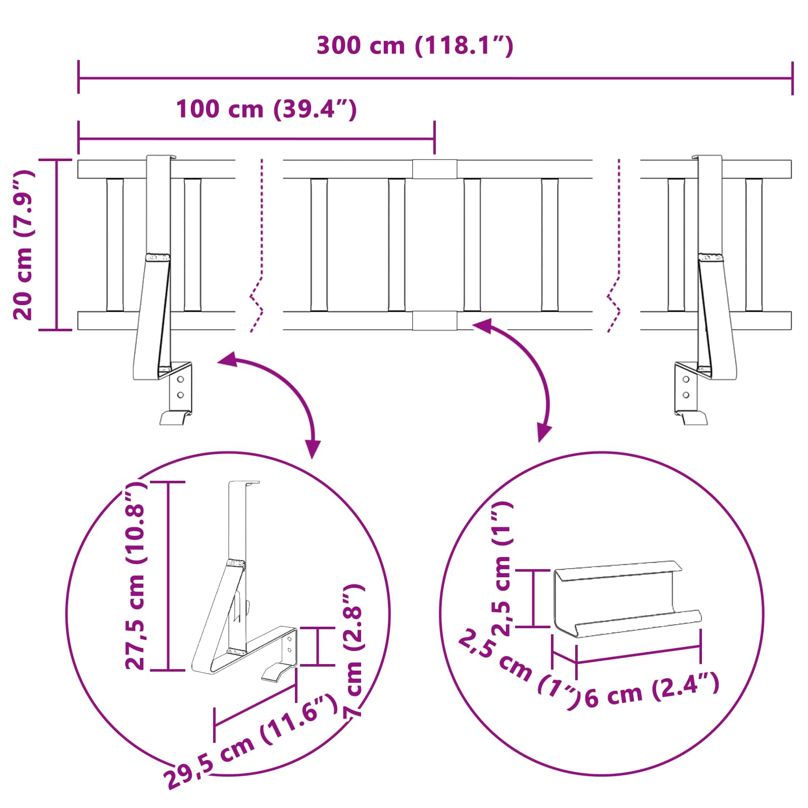 Dachschneeschild Anthrazit 100 x 29,5 x 34,5 cm Stahl