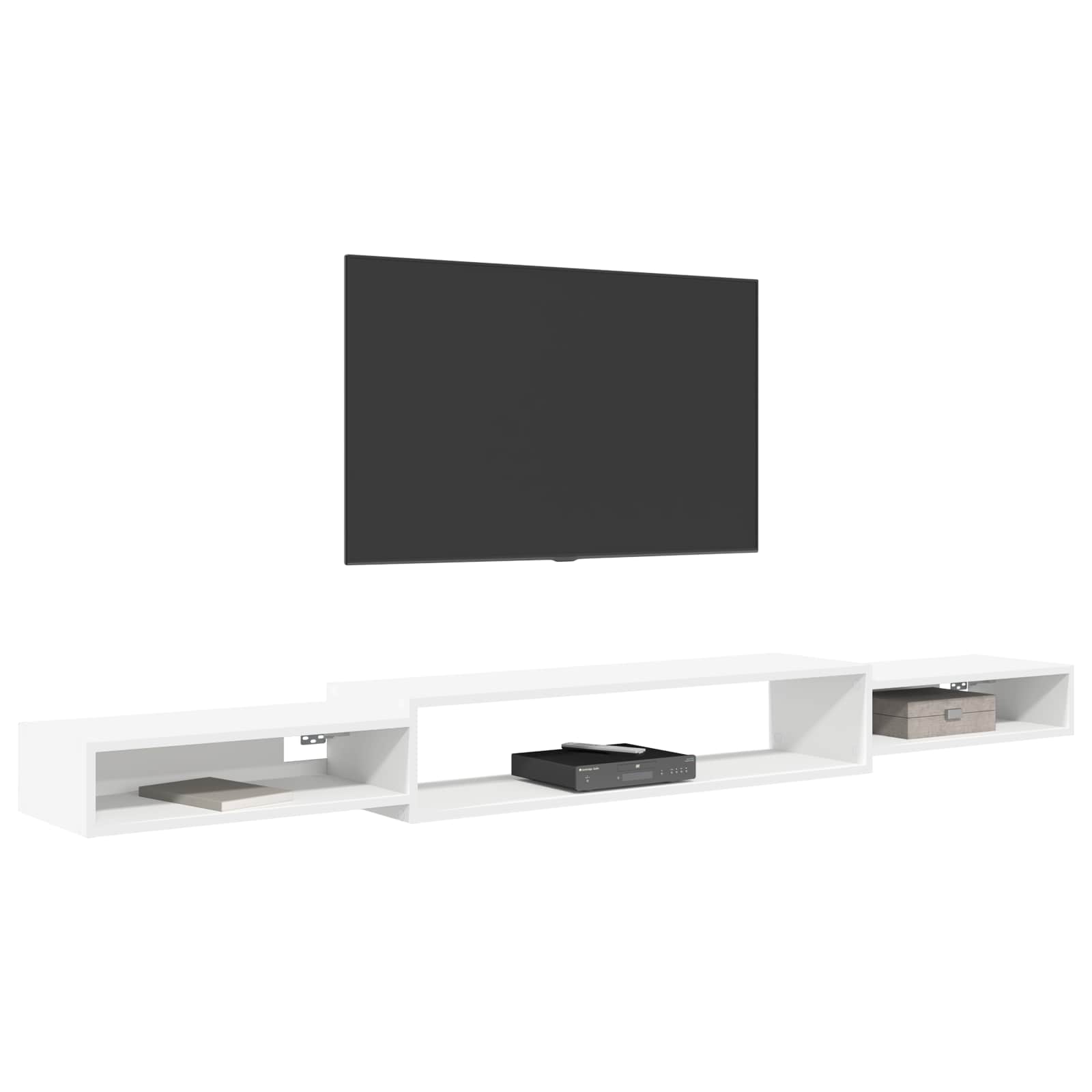 Wandmontierter TV-Schrank Wandhalterung Weiß 140 x 28 x 21 cm