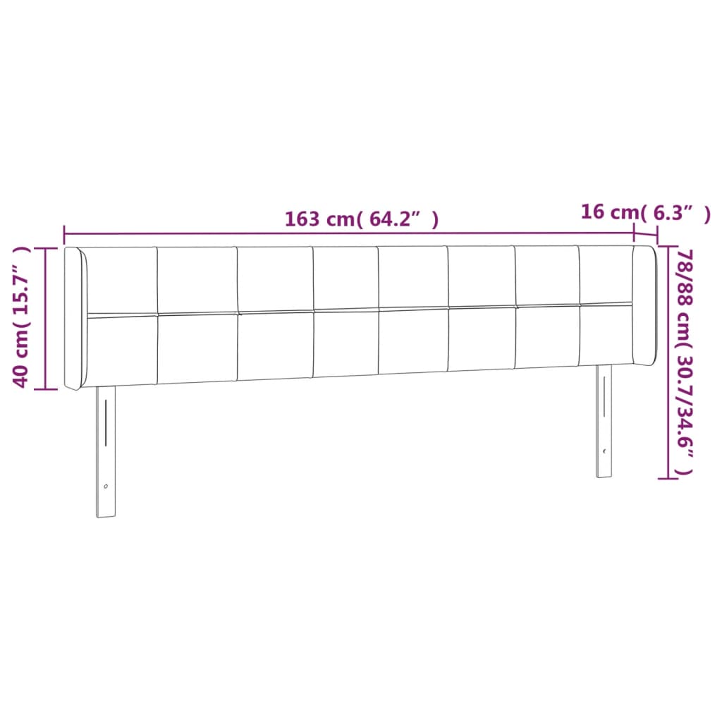 Kopfteil mit Ohren Dunkelblau 93x16x78/88 cm Samt