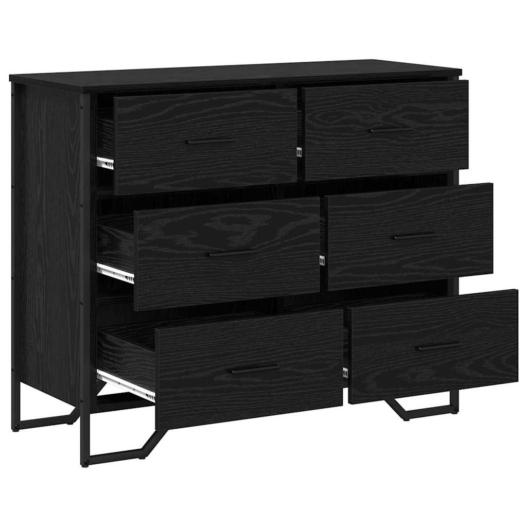 Kommode Schwarz 91x35,5x74,5 cm Holzwerkstoff