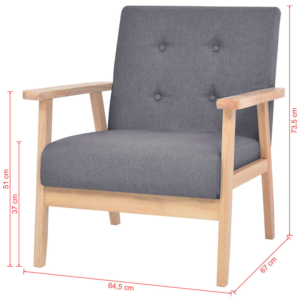 2-Sitzer-Sofa Stoff Hellgrau