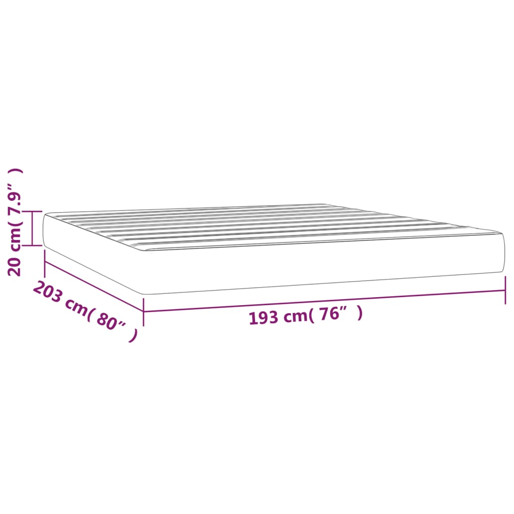 Taschenfederkernmatratze Mittel Hellgrau 100x203x20 cm Samt