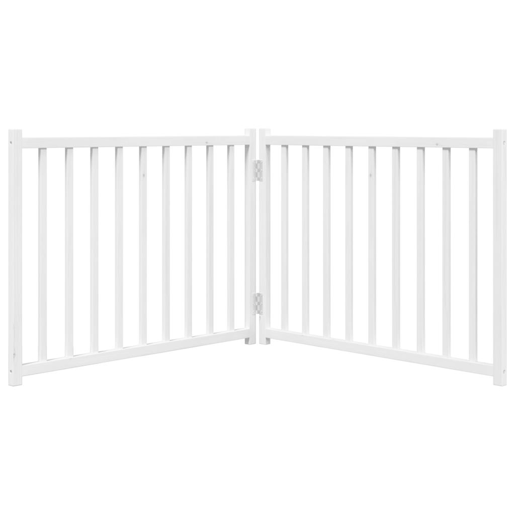 3-tlg. Hundetor Faltbar 150 cm Massivholz Tanne