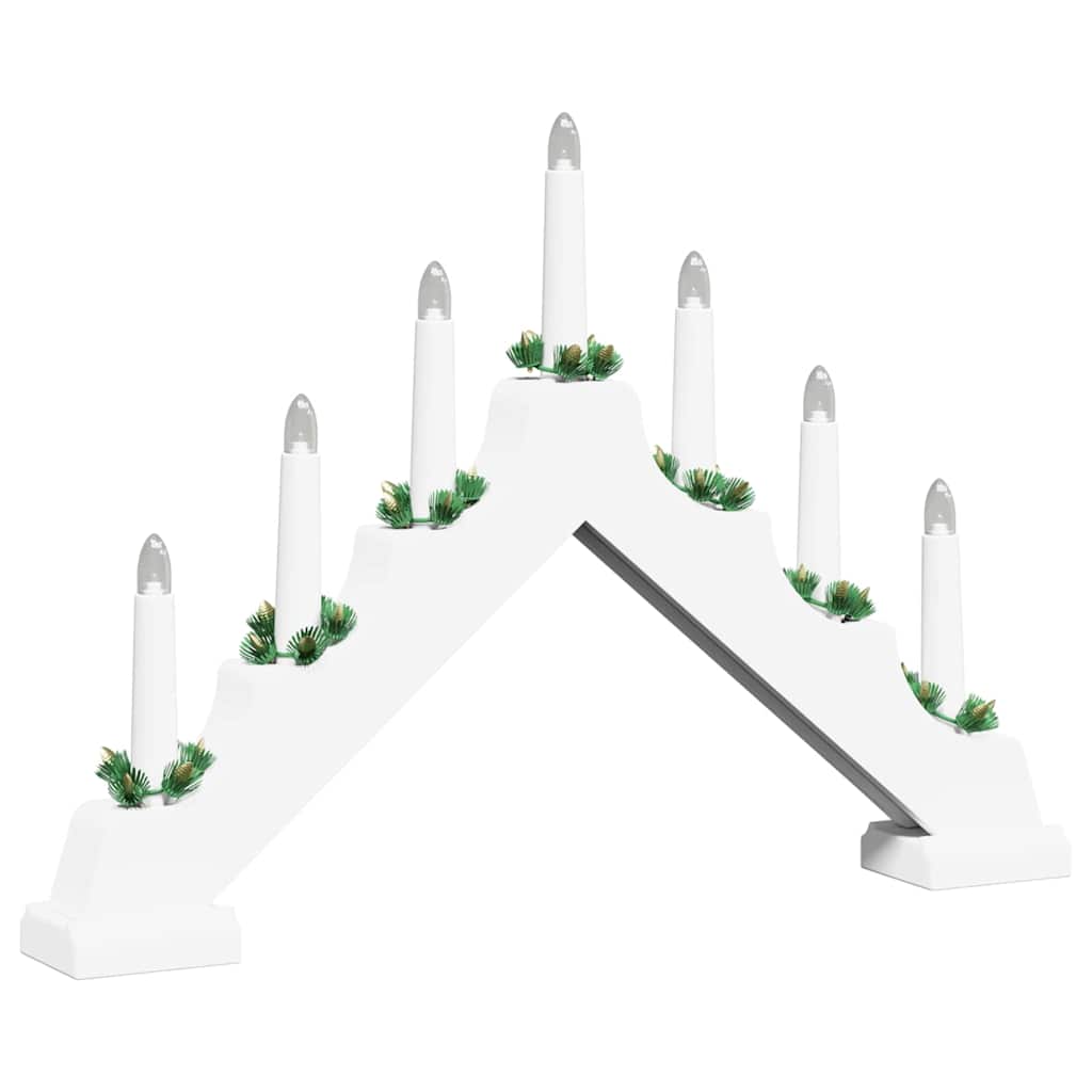 Weihnachtskerzenbrücke mit 7 LEDs Braun 39,5 x 5 x 29 cm