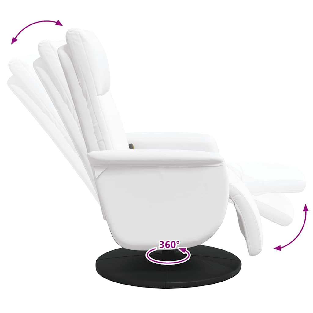 Massagesessel mit Fußteil Creme Kunstleder