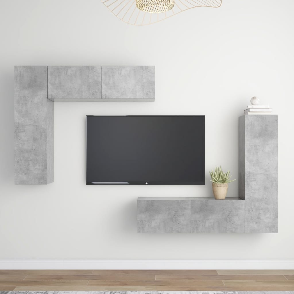 4-tlg. TV-Schrank-Set Weiß Holzwerkstoff