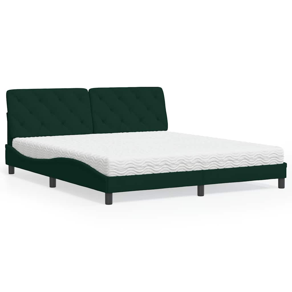 Bett mit Matratze Hellgrau 80x200 cm Samt