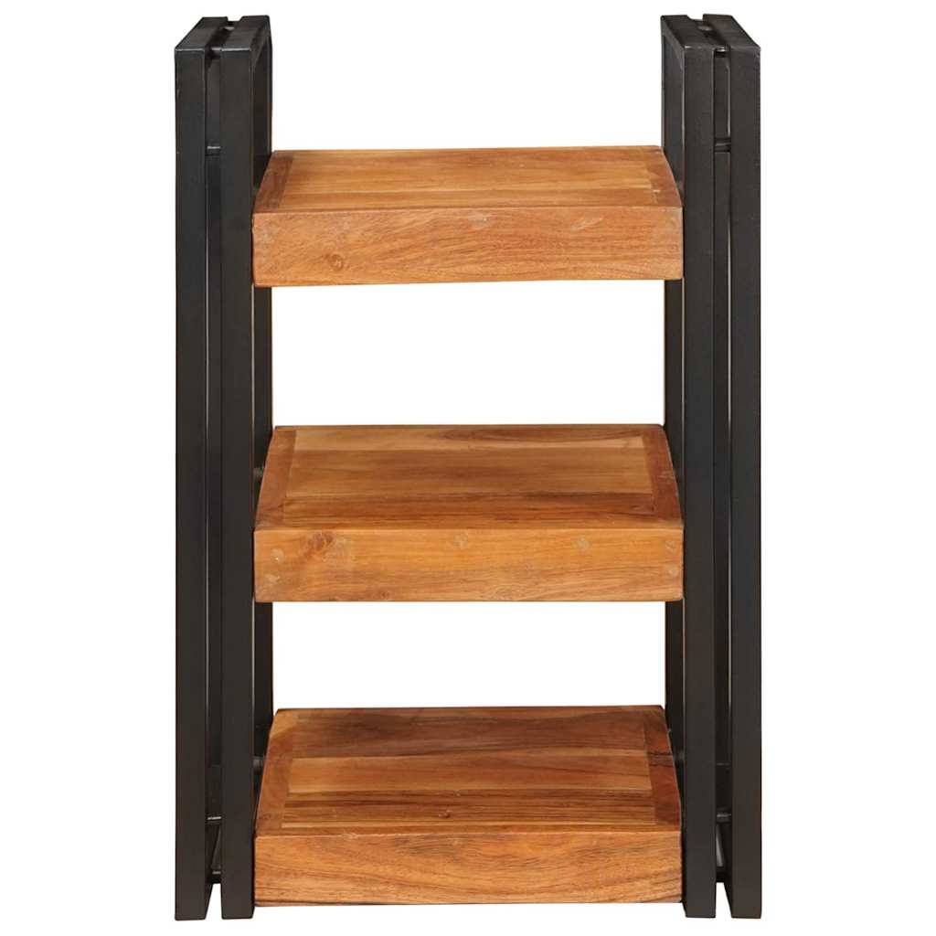 Nachttisch Braun und Schwarz 38 x 33 x 58 cm Massivholz Mango