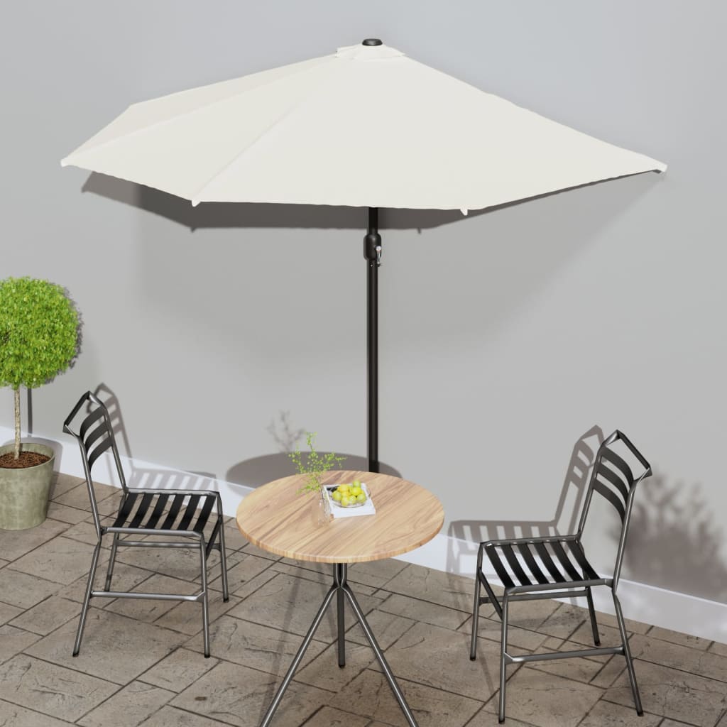 Balkon-Sonnenschirm Alu-Mast Bordeauxrot 270x144x222cm Halbrund