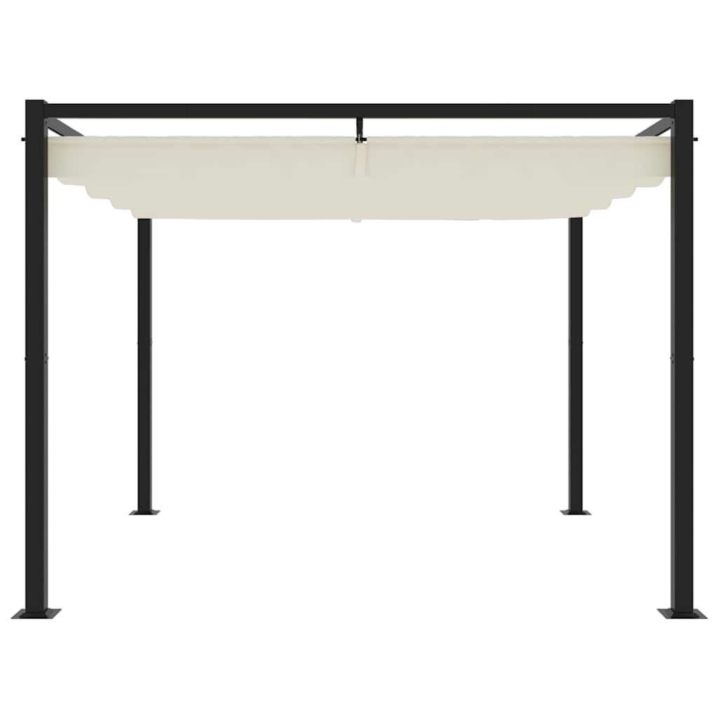 Pavillon mit Netzwände Creme 3x3 m Stahl