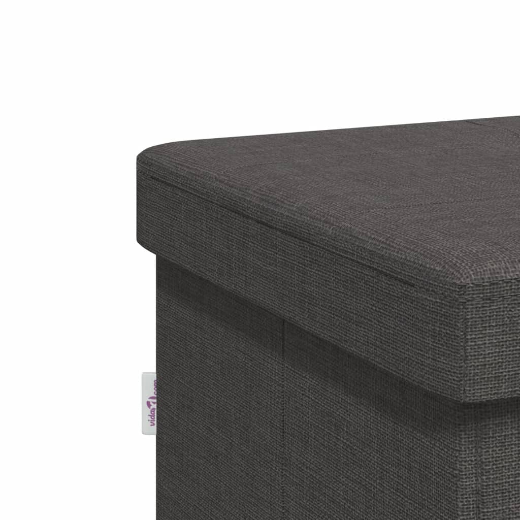 Faltbare Sitzbank mit Stauraum Cremeweiß Leinenoptik