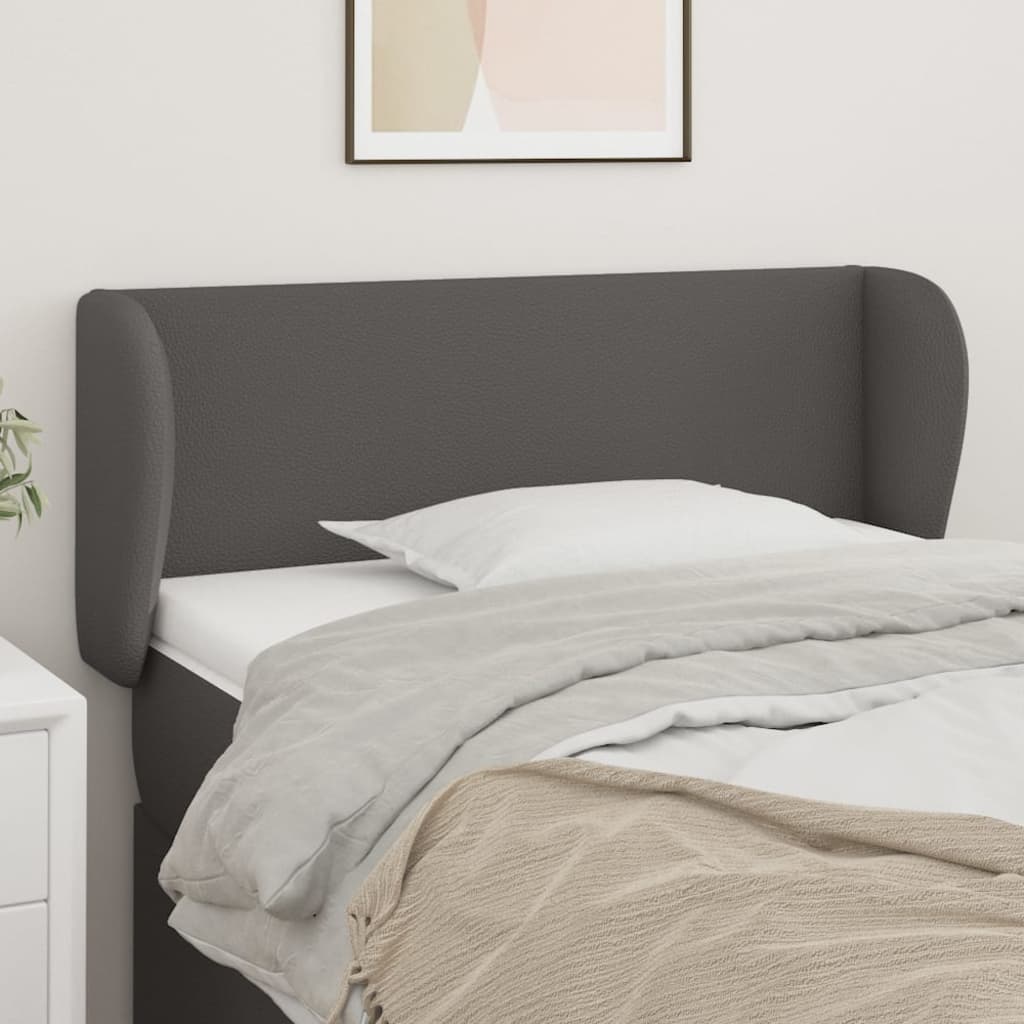 Kopfteil mit Ohren Creme 83x23x78/88 cm Kunstleder
