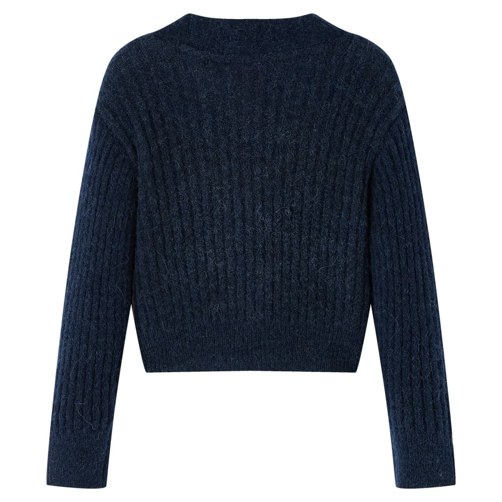 Kinder-Strickjacke Marineblau 140
