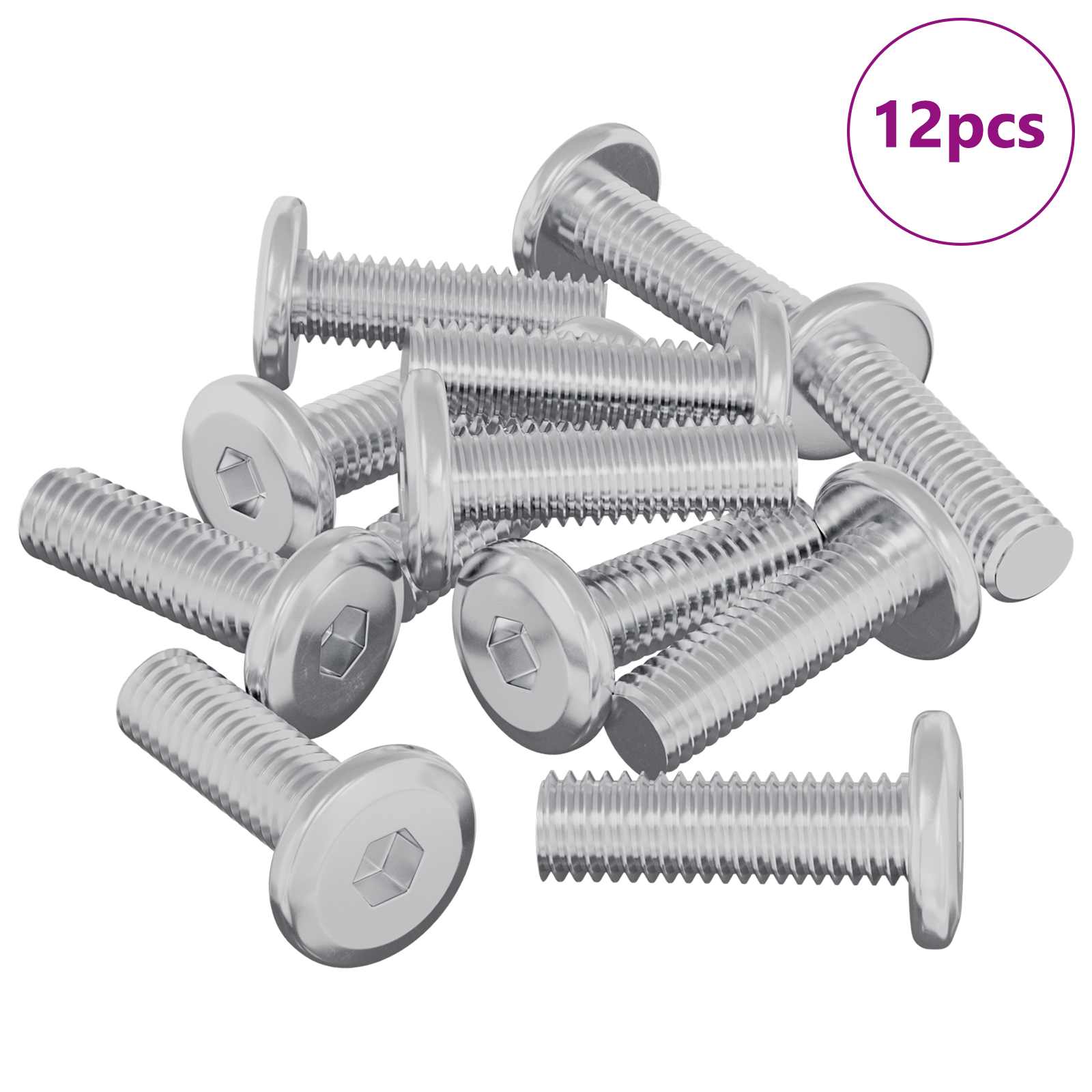 Schraube 2 pcs Silber 8 x 25 mm Stahl