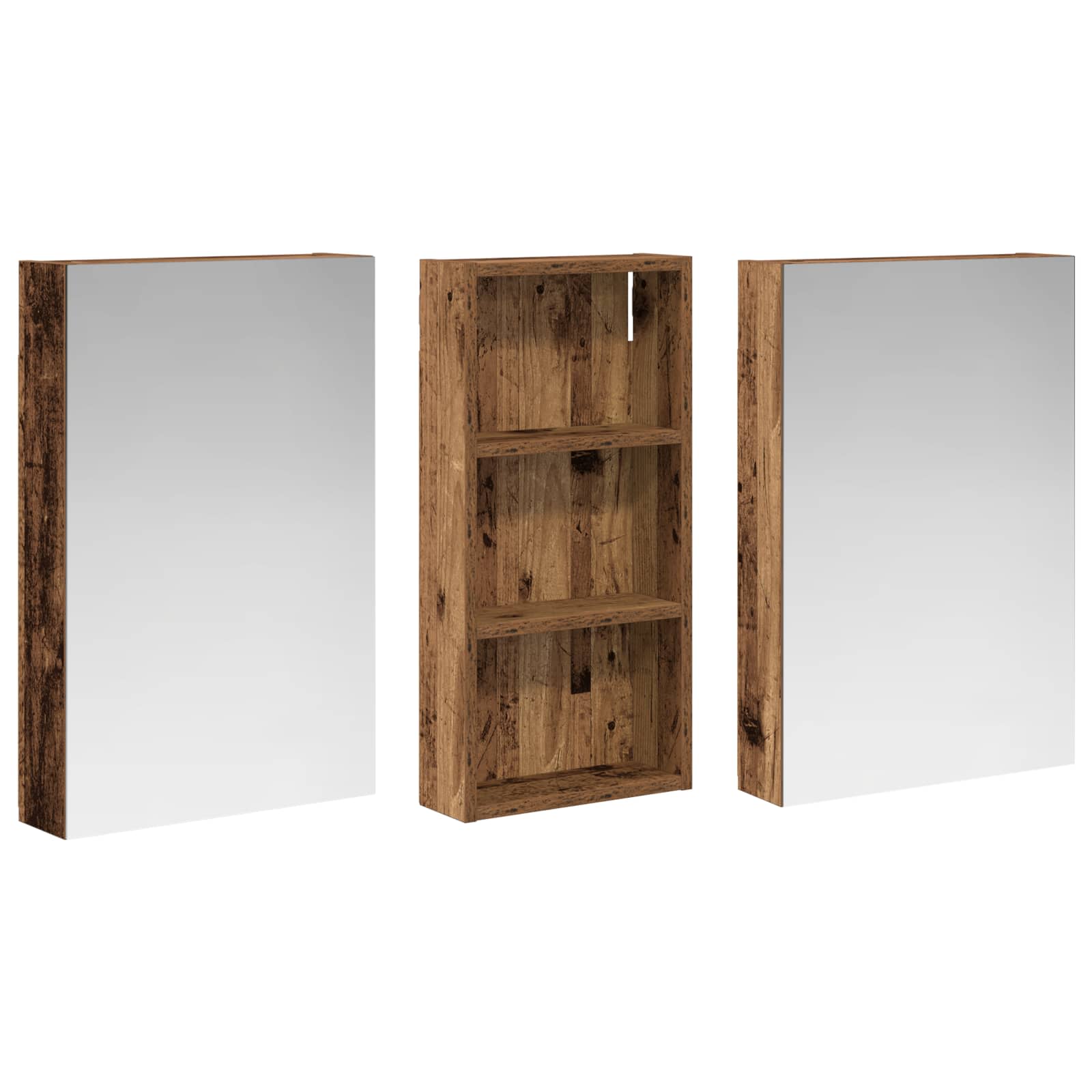 Badezimmerschrank-Set 3 pcs 80 x 10,5 x 50 cm Holzwerkstoff