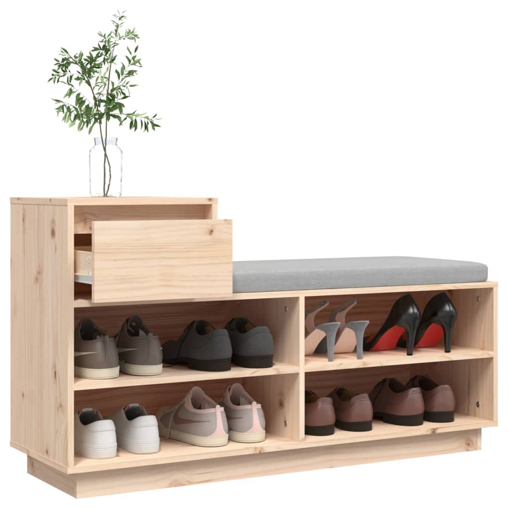 Schuhregal Honigbraun 110x34x61 cm Massivholz Kiefer